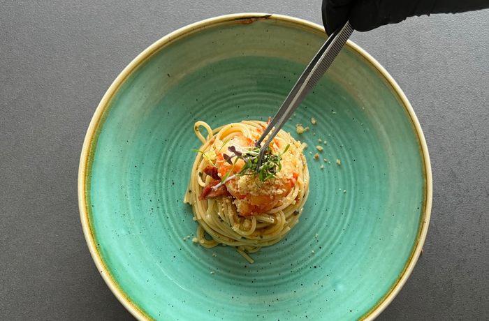 Spaghetti con gamberi