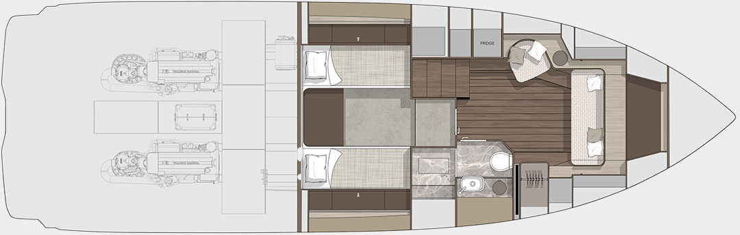 Cranchi Yachts - Cranchi A46 - Lower deck day