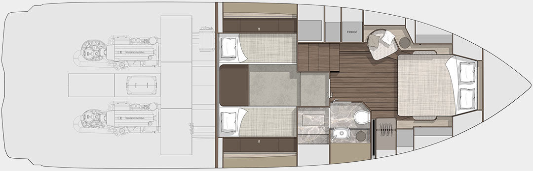 Cranchi Yachts - Cranchi A46 - Lower deck night