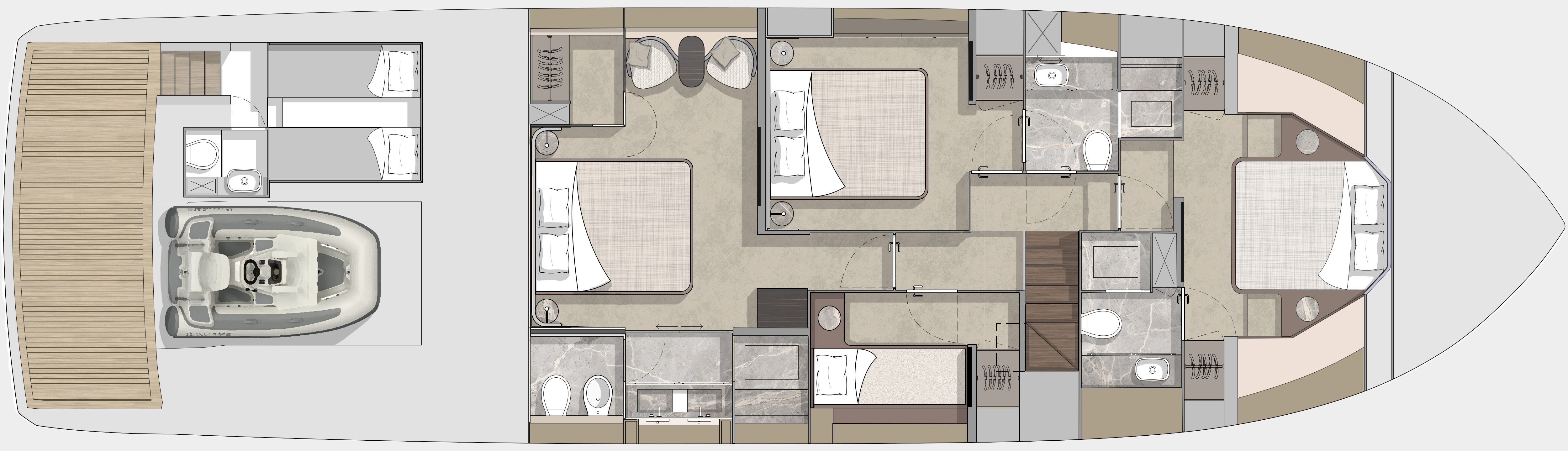 Cranchi Yachts - Cranchi Sessantasette 67 - Lower deck