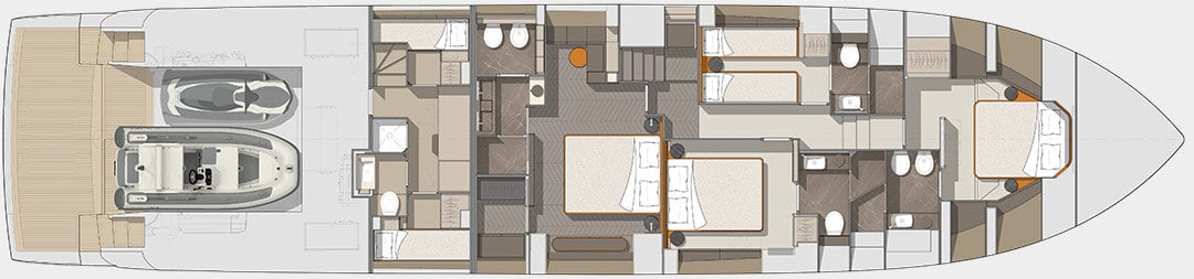 Cranchi Yachts - Cranchi Settantotto 78 - Lower deck
