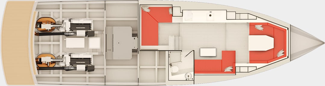 Van Dutch Yachts - VanDutch 56 - Lower Deck Lounge